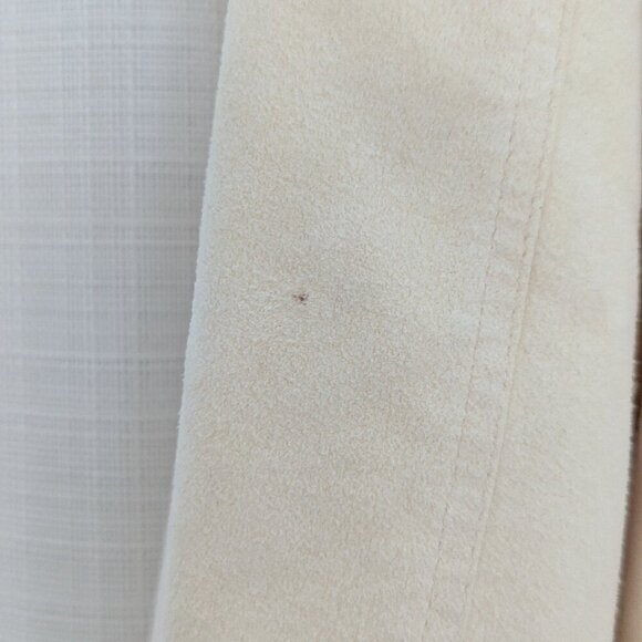 Vintage I. Magnin Ivory Suede Blazer Size 16 Notched Collar Button Down‎ - Picture 9 of 10